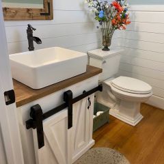 Rowan Ahşap Banyo Sürgülü Dolap ve Tezgahı