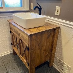 BlackSpruce Ahşap Dolaplı Banyo Tezgahı