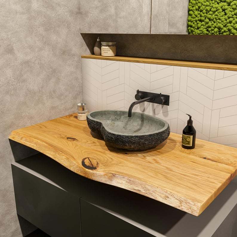 BlueSpruce Ahşap Banyo Tezgahı