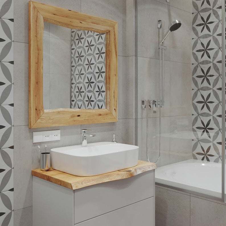 SilkTree Kenarlı Rustik Banyo Tezgahı