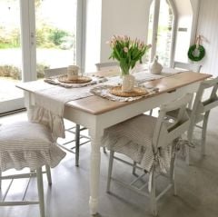 YellowPoplar Kütük Mutfak Masası Torna Ayak