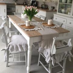 YellowPoplar Kütük Mutfak Masası Torna Ayak