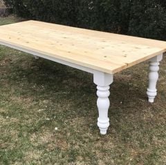 Sweetgum Ahşap Yemek Masası Torna Ayaklı