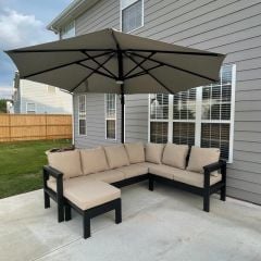 EbonyHeartwood Doğal Ahşap Bahçe Mobilya Oturma Grubu