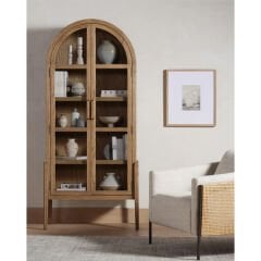 Masif Ahşap Büfe Vitrin Masif Ahşap KİTAPLIK & VİTRİN Doğal Ahşap Kitaplık