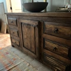 SouthernCatalpa Ahşap Banyo Dolabı