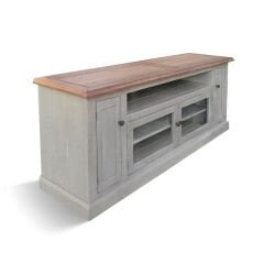 IndianAlmond Dolaplı Ahşap TV Ünitesi Rustik Eskitme