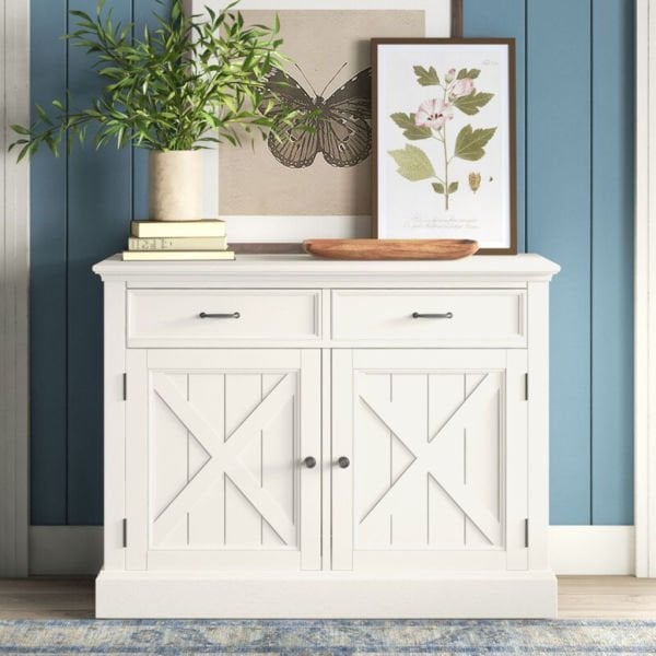 GoldenWattle Ahşap TV Ünitesi Beyaz Eskitme