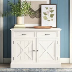 GoldenWattle Ahşap TV Ünitesi Beyaz Eskitme