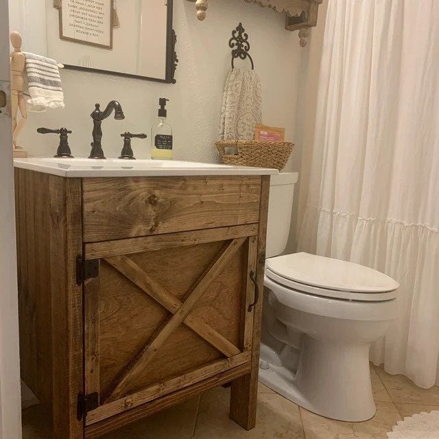 Moringa Ahşap Banyo Tezgahı Dolaplı ve Renk Seçenekli